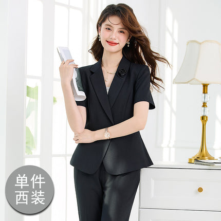 Professional Suit for Women Summer New Style Goddess Style Short-Sleeved Workwear Hotel Front Desk Jewelry Store Workwear Suit