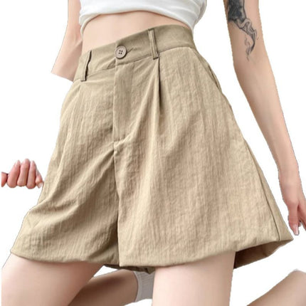 Summer New Versatile High-Waisted Wide-Leg Shorts Loose Slimming A-Line Hot Pants Casual Cargo Shorts