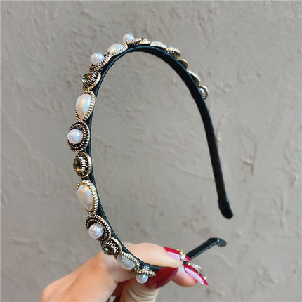 Internet Red Square Explosions Contrast Braid Head Band Wide Edge Non-Slip High-Level Hair Band 2023 New Style Hair Card for Women