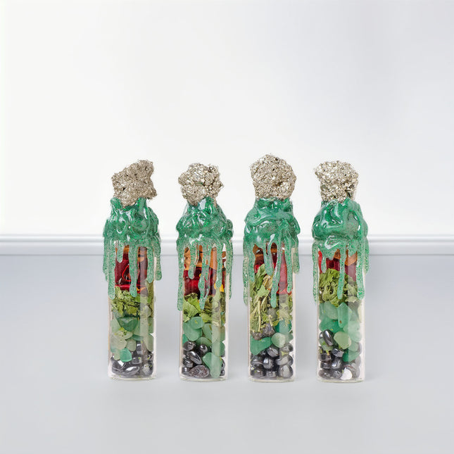 Natural Mineral Raw Stone Chalcopyrite Wishing Bottle Ornaments Crystal Gravel Magic Drift Energy Bottle