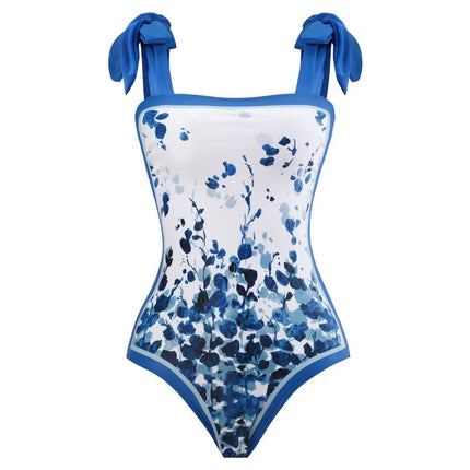 European and American One-Piece Swimsuit Bikini Suit Bikini Conservative Belly-Covering Beach Skirt Chiffon Wrap Skirt Hot Spring Swimsuit