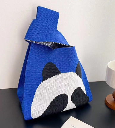 New Ins Bag Knitted Handbag Large Capacity Bucket Bag Versatile Daily Work Clothing Tote Bag Female Souvenir