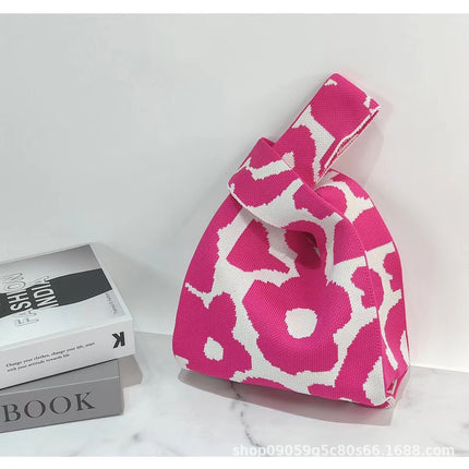 New Ins Bag Knitted Handbag Large Capacity Bucket Bag Versatile Daily Work Clothing Tote Bag Female Souvenir