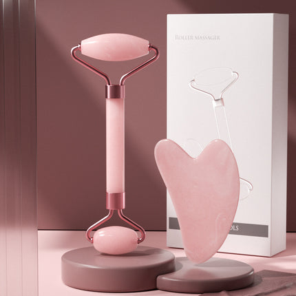Powder crystal roller facial massage non-jade beauty stick double-headed push face eye point lifting heart scraper wholesale
