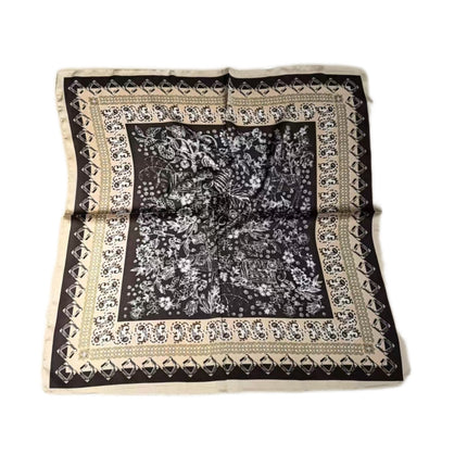 Simulated Silk Printed Silk Scarf for Women, Korean Cashew Leopard Print Headscarf, Four-Season Scarf, Professional Scarf Wholesale