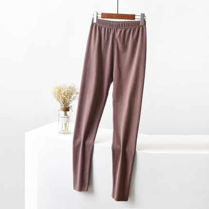 Autumn and Winter double-sided fleece-lined women's warm pants slimming long johns thickened plus size leggings underpants high waist pants