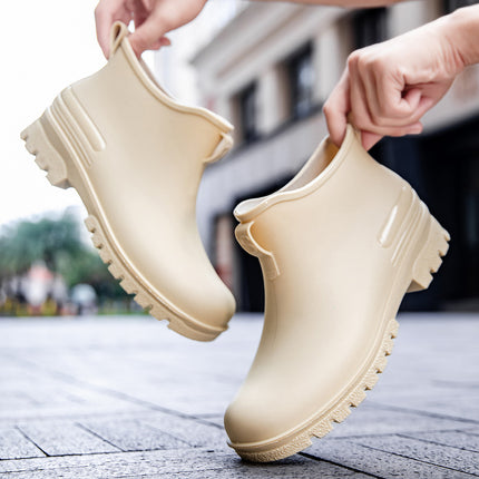 Couple Style Thickened Men's and Women's Outdoor Waterproof Anti-Slip Portable Rain Boots Wholesale Takeaway Rain Boots Short-Tube Women's Rain Boots