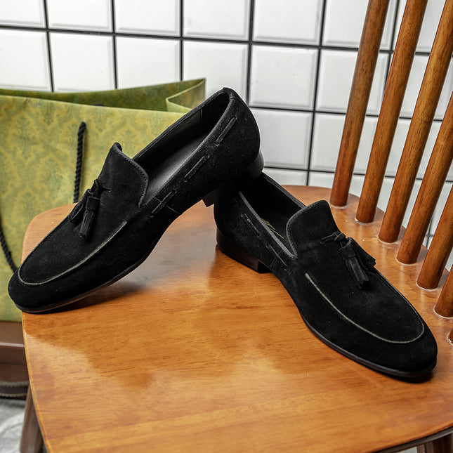 [One piece is also ex-factory price] Business Casual British Fleece Leather Men's Shoes Leather Shoes Men's Loafers