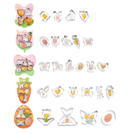 Cross-border special for Easter 6-piece cookie mold stainless steel cookie cutting cookie printing baking tools