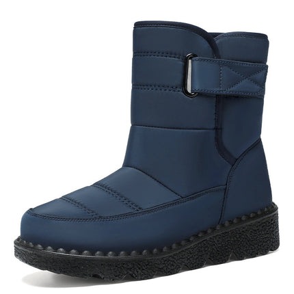 Women's Winter Cotton Boots, Large Size, Fleece-Lined, Thickened Long Boots, Lightweight Polyurethane Cotton Shoes, Warm Snow Boots