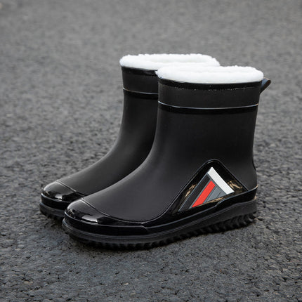 New men's rain boots non-slip thick-soled waterproof boots wear-resistant fashion outer wear car wash work rubber shoes overshoes men's thick