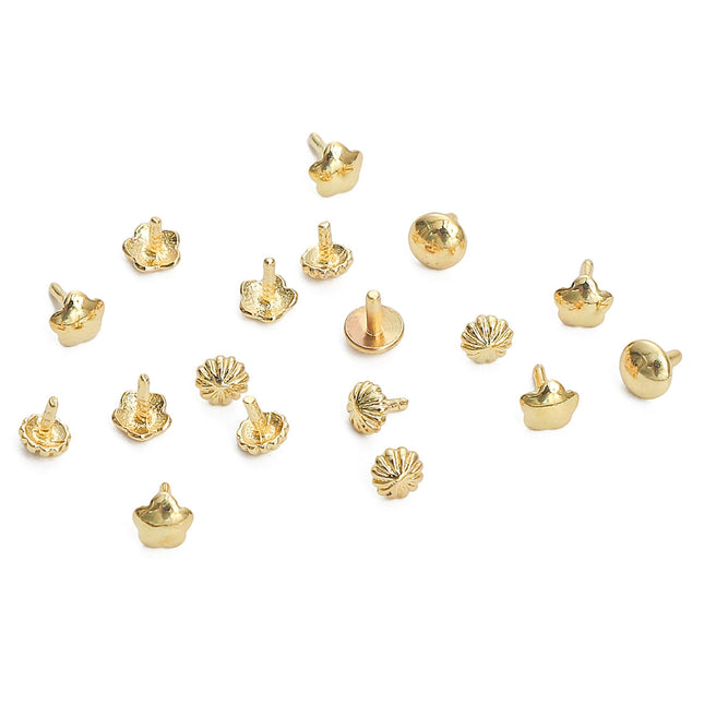Copper Pattern Nail Cap 14K Gold Handmade DIY Pearl Pendant Plug Bracelet Necklace T-pin Jewelry Accessories