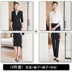 Black suit + pants + skirt + shirt / S