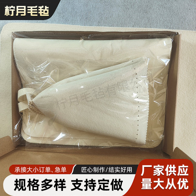 Felt Shower Cap Set Cross-Border Supply Integrated Felt Sheep Sauna Cap White Thermal Insulation