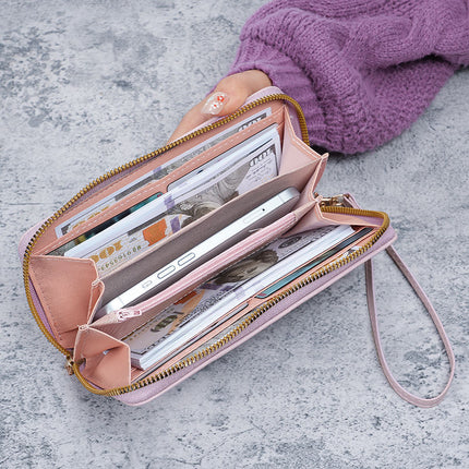 2025 New Women's Wallet Long All-match Zipper Clutch Embroidered Fashion Large Capacity Soft Wallet Mobile Phone Bag