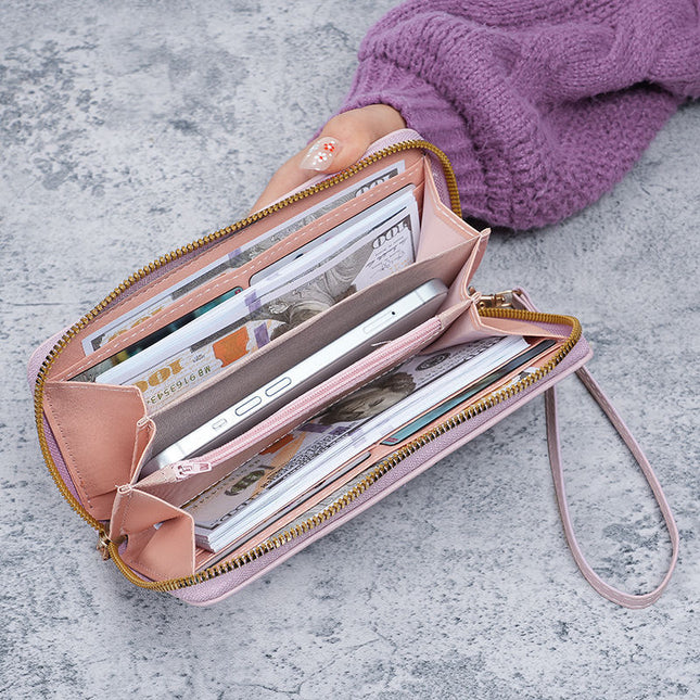2025 New Women's Wallet Long All-match Zipper Clutch Embroidered Fashion Large Capacity Soft Wallet Mobile Phone Bag