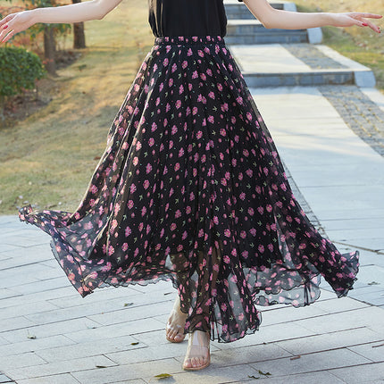 European and American Printed Skirt for Women Amazon 2025 Summer New Casual Seaside Vacation Long Skirt Skirt