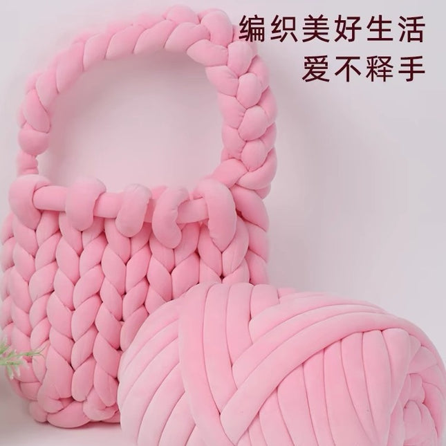 Extra Thick Filled Cotton Icelandic Velvet Wool Ball Woven Bag Pillow Handmade Blanket Cat Nest DIY Cat Nest Thick Wool