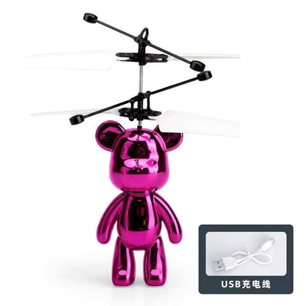 New electroplating flying violent bear induction aircraft suspension induction aircraft luminous aircraft children's toys