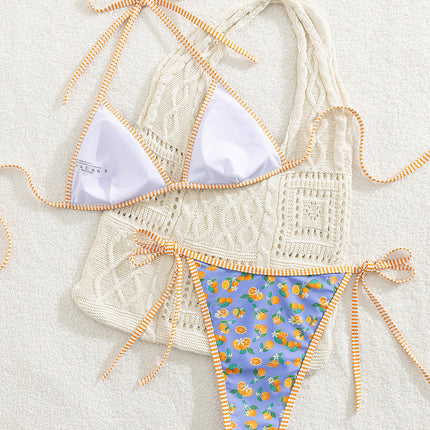 New European and American Bikini Fruit Lace Two-Piece Sexy Bikini Export Swimsuit Cross-Border Amazon Swimsuit