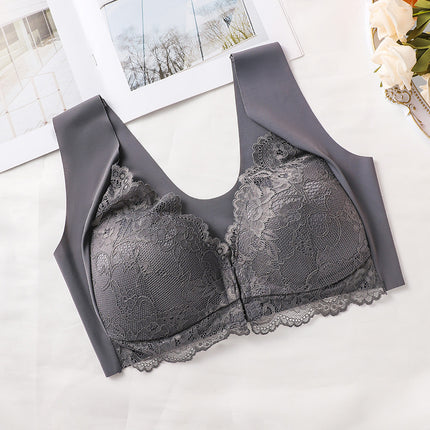 Cross-border Foreign Trade Front Open Buckle Bra plus size Traceless No Steel Ring Gathering Thin Underwear Women's Tube Top Sexy Tube Top