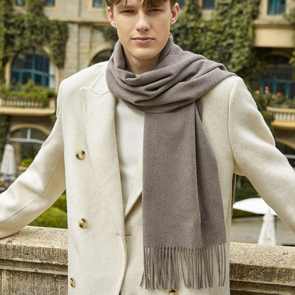 Men's Wool Scarf, Women's Winter Warm Cashmere Scarf, Autumn and Winter Korean Style Versatile Solid Color Scarf Wholesale