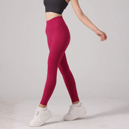 No embarrassment line high waist hip lifting yoga pants women's running workout clothes yoga sports tights leggings skinny pants