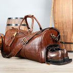 Brown vegetable tanned leather