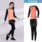 Orange two-piece suit (long sleeves + fake two-piece trousers) / Size 22 (about 120cm, about 20kgcm)