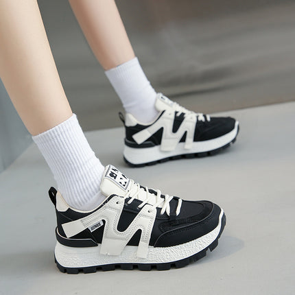 Korean style new argan shoes women's 2024 spring student sports running shoes casual platform daddy shoes women