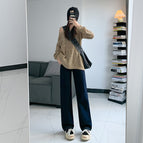 Denim blue nine-point pants / XS