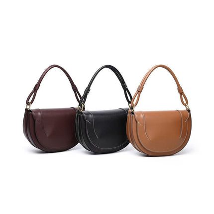 Z Family Cross-border Fashion 2025 New Contrast Color-striped Handheld Crossbody Clamshell Hard Bag Women's Shoulder Saddle Bag