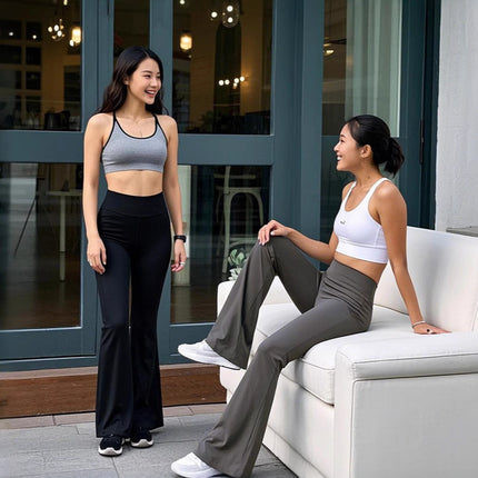 Spring and Autumn Thin Shark Flare Pants for Women, High-Waisted, Draping, Plus-Size Slimming Floor-Length Black Pants