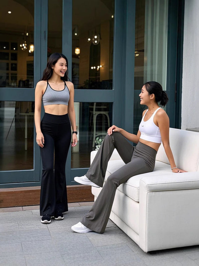 Spring and Autumn Thin Shark Flare Pants for Women, High-Waisted, Draping, Plus-Size Slimming Floor-Length Black Pants