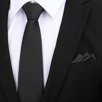 Formal wear wedding tie men's 8CM bridegroom wedding Korean style wine red business tie narrow zipper lazy men and women