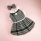 S43 black houndstooth lace skirt + head flower / XS