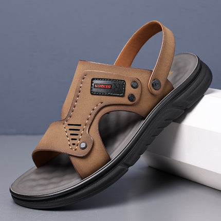 Genuine Leather Sandals Men's Outwear Summer Breathable Casual Men's Sandals Soft Face Beach Men's Fashionable Shoes Factory Outlet