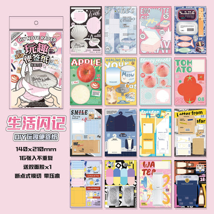 Xinmo Creative Fun Full Set Pet Sticky Notes Journal Drawing Materials DIY Gift Vintage Sticker Set