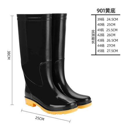Rain Boots, Labor Protection Rain Shoes, Men's High-Top Non-Slip Kitchen Long-Tube Water Shoes, Camouflage Thickened Velvet, Cold-Proof, Durable and Waterproof