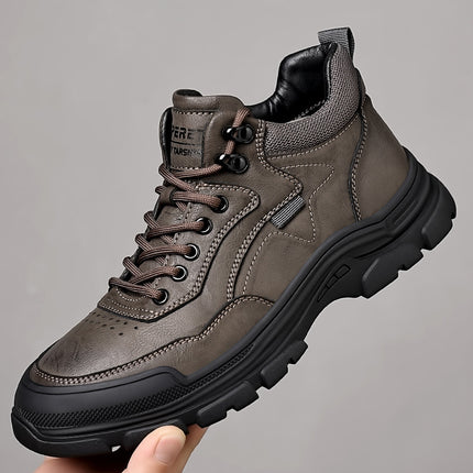 Northeast Snow Boots Men's 2024 Winter fleece-lined Thickened Middle Men's Cotton Leather Shoes Cold-proof Warm Non-slip Large Cotton Shoes