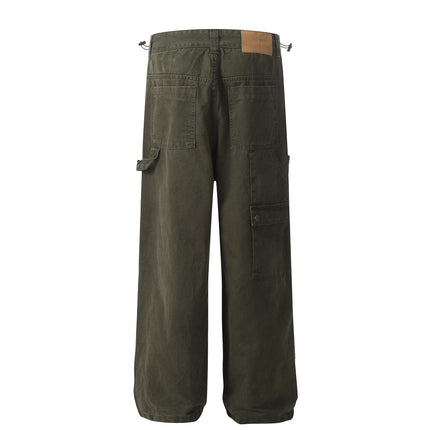 G6409 American High Street Style Men's High-End Vintage Army Green Workwear Loose-Fitting Unisex Casual Pants