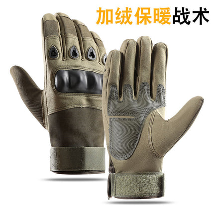 Winter tactical thermal gloves non-slip wear-resistant outdoor riding fleece-lined cold-proof windproof touch screen cross-border A82-RKDM