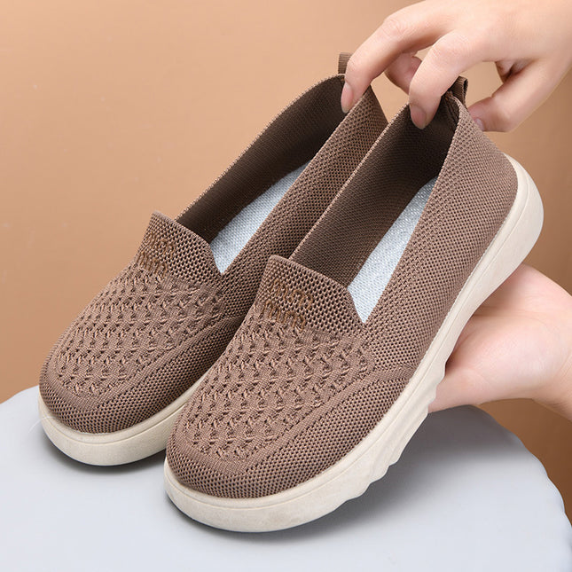 Old Beijing Cloth Shoes Women's Spring New Comfortable Breathable Flat Non-slip Slip-on Shoes Sports and Stepping Casual Shoes