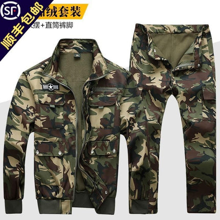 Outdoor Tooling Cold Storage Overalls Men's Suit Winter Velvet Thickened Cold-proof Warm Welder Wear-resistant Tooling