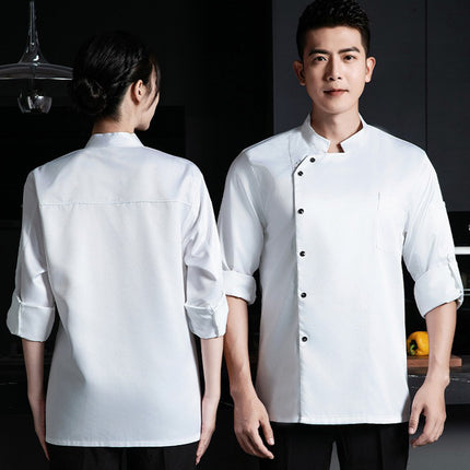 High-End Chef Work Clothes Short-Sleeved Summer Breathable Chinese and Western Restaurant Hotel Kitchen Restaurant Thin Work Clothes Canteen