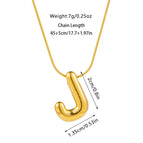 J necklace / Gold - with chain