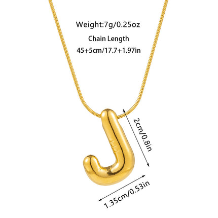 Cross-border fashion sense Europe and the United States 26 English letter pendant smooth bubble letter necklace women wholesale