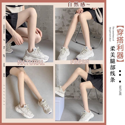 Double-Layer Bare-Leg Effect Women's Autumn and Winter Ultra-Natural Thermal Leggings Realistic Nude Color Fleece-Lined Thick Pantyhose