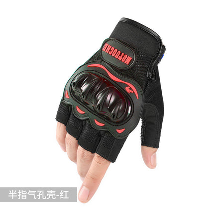 Motorcycle Riding Gloves for Men and Women, All-Season Motorcycle Off-Road Hard-Shell Anti-Fall and Anti-Slip Half-Finger Tactical Gloves