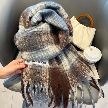 Cross-Border Scarf New Imitation Cashmere Scarf for Women Autumn and Winter Thickened Warm Shawl Solid Color Student Scarf for Men Wholesale